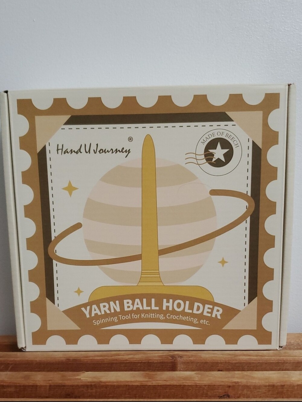 Yarn Ball Holder Made Of Beech NIB Spindle & Pedestal - Picture 2 of 9